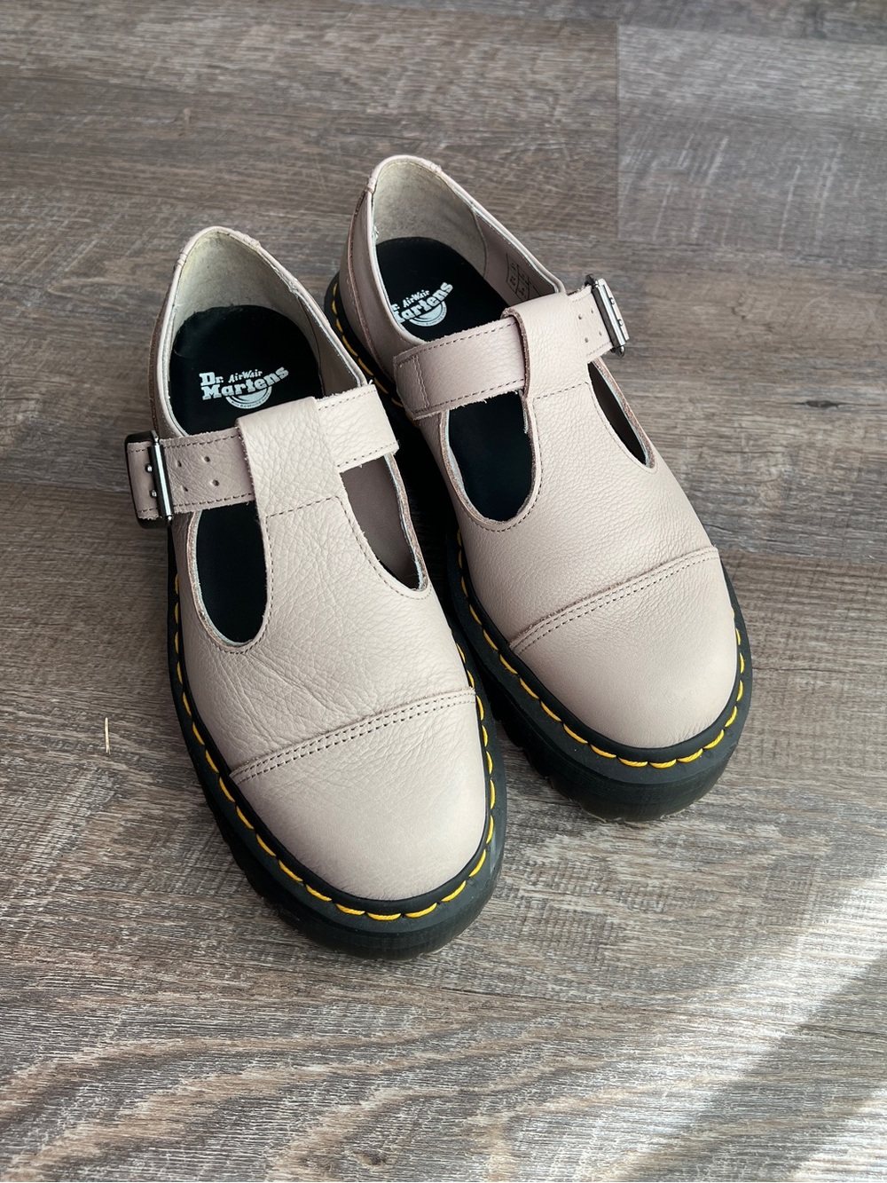 Dr. Martens Bethan Pisa Leather Platform Mary Jane — Vintage Taupe - Picture 7 of 11